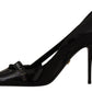 Dolce & Gabbana Elegant Black Leather Heels Pumps