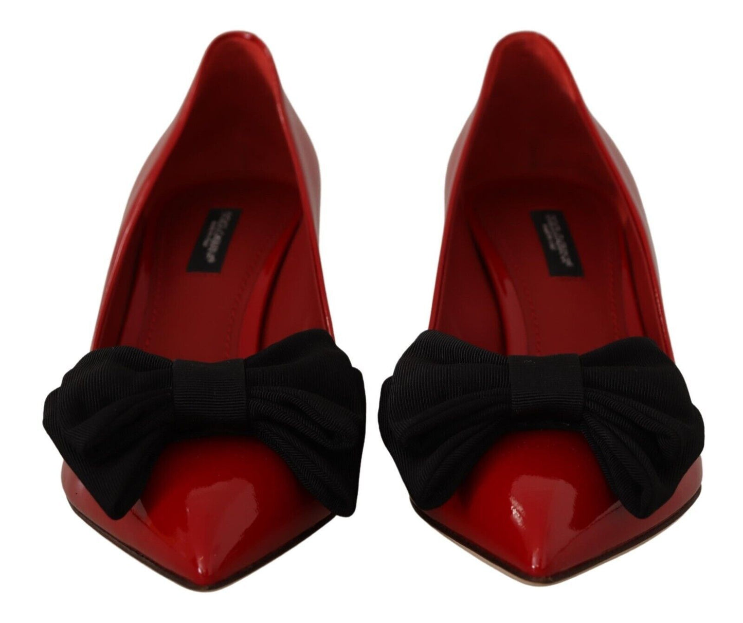 Dolce & Gabbana Elegant Patent Leather Heels with Chic Bow Accent