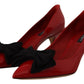 Dolce & Gabbana Elegant Patent Leather Heels with Chic Bow Accent