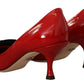 Dolce & Gabbana Elegant Patent Leather Heels with Chic Bow Accent