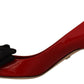 Dolce & Gabbana Elegant Patent Leather Heels with Chic Bow Accent