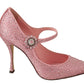 Dolce & Gabbana Crystal-Embellished Pink Silk Stilettos