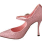 Dolce & Gabbana Crystal-Embellished Pink Silk Stilettos