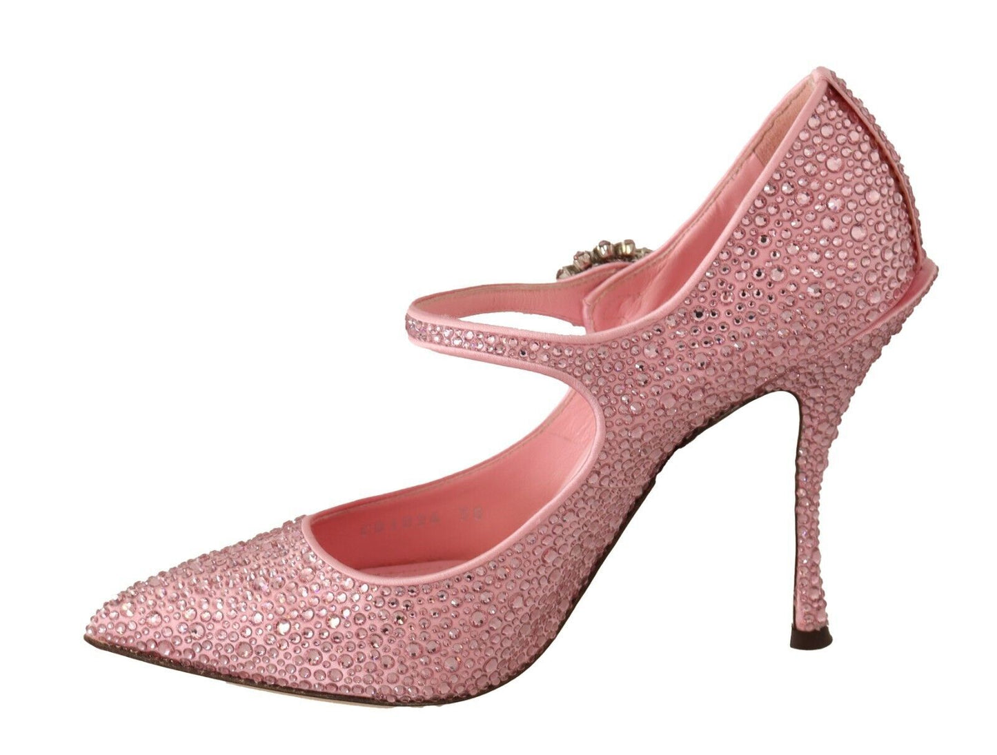 Dolce & Gabbana Crystal-Embellished Pink Silk Stilettos