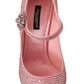 Dolce & Gabbana Crystal-Embellished Pink Silk Stilettos