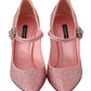 Dolce & Gabbana Crystal-Embellished Pink Silk Stilettos