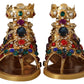 Dolce & Gabbana Elegant Gold Crystal-Embellished Flat Sandals