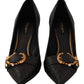 Dolce & Gabbana Elegant Leather Pumps with Brass Buckle