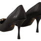 Dolce & Gabbana Elegant Leather Pumps with Brass Buckle