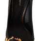 Dolce & Gabbana Elegant Leather Pumps with Brass Buckle