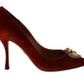 Dolce & Gabbana Velvet Devotion Heel Pumps in Rich Brown