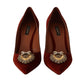 Dolce & Gabbana Velvet Devotion Heel Pumps in Rich Brown