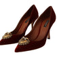 Dolce & Gabbana Velvet Devotion Heel Pumps in Rich Brown