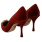 Dolce & Gabbana Velvet Devotion Heel Pumps in Rich Brown