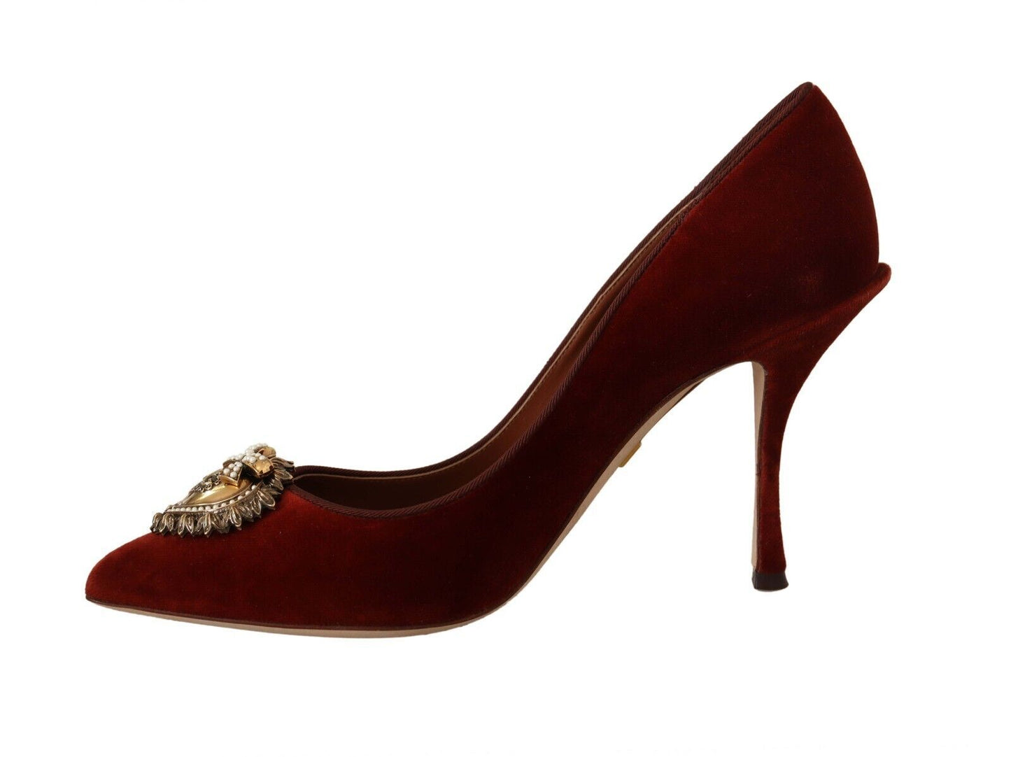 Dolce & Gabbana Velvet Devotion Heel Pumps in Rich Brown