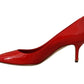 Dolce & Gabbana Red Patent Leather Heels - Timeless Elegance