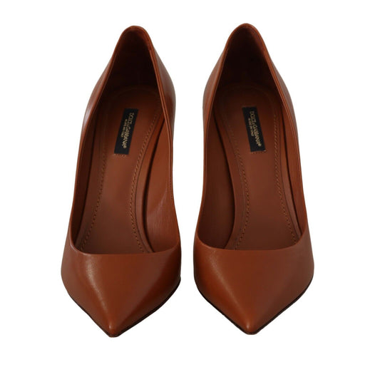 Dolce & Gabbana Elegant Leather Pumps in Rich Brown Hue