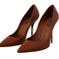 Dolce & Gabbana Elegant Leather Pumps in Rich Brown Hue