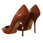 Dolce & Gabbana Elegant Leather Pumps in Rich Brown Hue