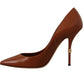 Dolce & Gabbana Elegant Leather Pumps in Rich Brown Hue