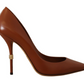 Dolce & Gabbana Elegant Leather Pumps in Rich Brown Hue