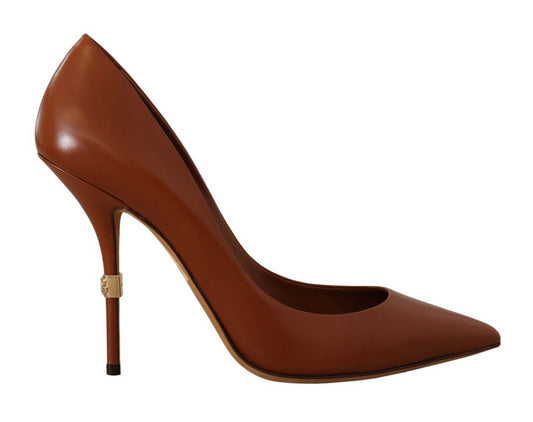 Dolce & Gabbana Elegant Leather Pumps in Rich Brown Hue