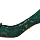 Dolce & Gabbana Emerald Taormina Lace Crystal Pumps