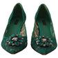 Dolce & Gabbana Emerald Taormina Lace Crystal Pumps