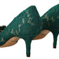 Dolce & Gabbana Emerald Taormina Lace Crystal Pumps