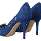 Dolce & Gabbana Elegant Taormina Lace Heels with Crystal Embellishment