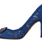 Dolce & Gabbana Elegant Taormina Lace Heels with Crystal Embellishment