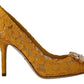 Dolce & Gabbana Rainbow Lace Crystal Pumps - Yellow Elegance