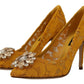 Dolce & Gabbana Rainbow Lace Crystal Pumps - Yellow Elegance