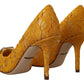 Dolce & Gabbana Rainbow Lace Crystal Pumps - Yellow Elegance