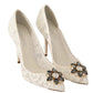 Dolce & Gabbana Elegant Embellished Lace Heels Pumps