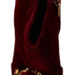 Dolce & Gabbana Elegant Bordeaux Velvet Ankle Boots