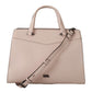 Karl Lagerfeld Elegant Light Pink Leather Tote Shoulder Bag