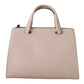 Karl Lagerfeld Elegant Light Pink Leather Tote Shoulder Bag