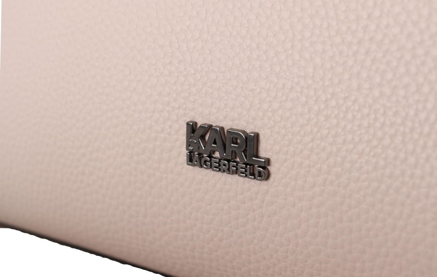 Karl Lagerfeld Elegant Light Pink Leather Tote Shoulder Bag