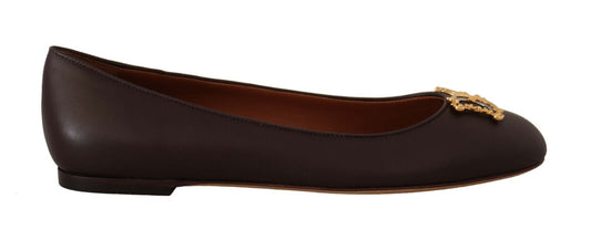 Dolce & Gabbana Elegant Leather Loafer Flats in Brown