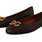 Dolce & Gabbana Elegant Leather Loafer Flats in Brown