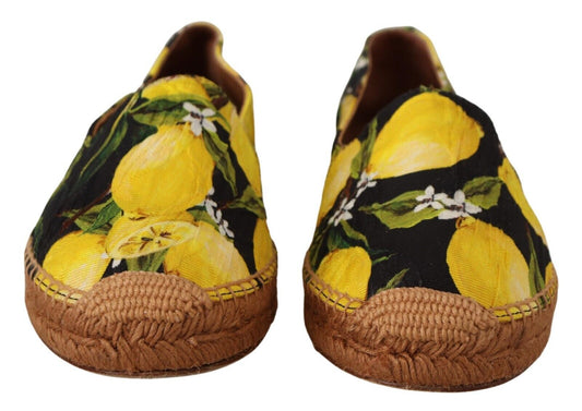 Dolce & Gabbana Chic Lemon Print Espadrilles Flats