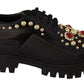 Dolce & Gabbana Elegant Crystal-Embellished Derby Shoes