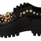 Dolce & Gabbana Elegant Crystal-Embellished Derby Shoes