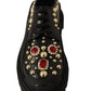 Dolce & Gabbana Elegant Crystal-Embellished Derby Shoes