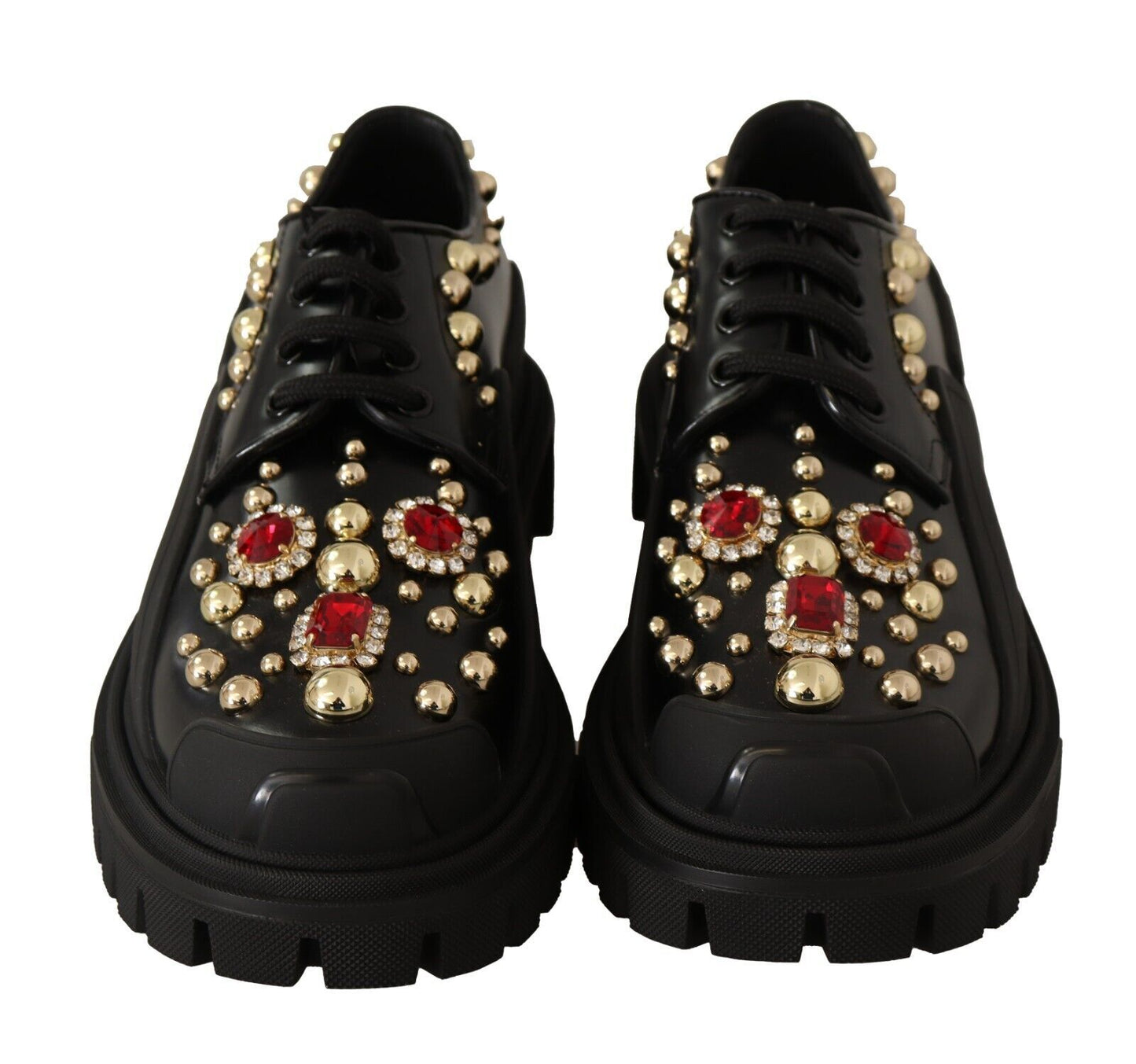 Dolce & Gabbana Elegant Crystal-Embellished Derby Shoes