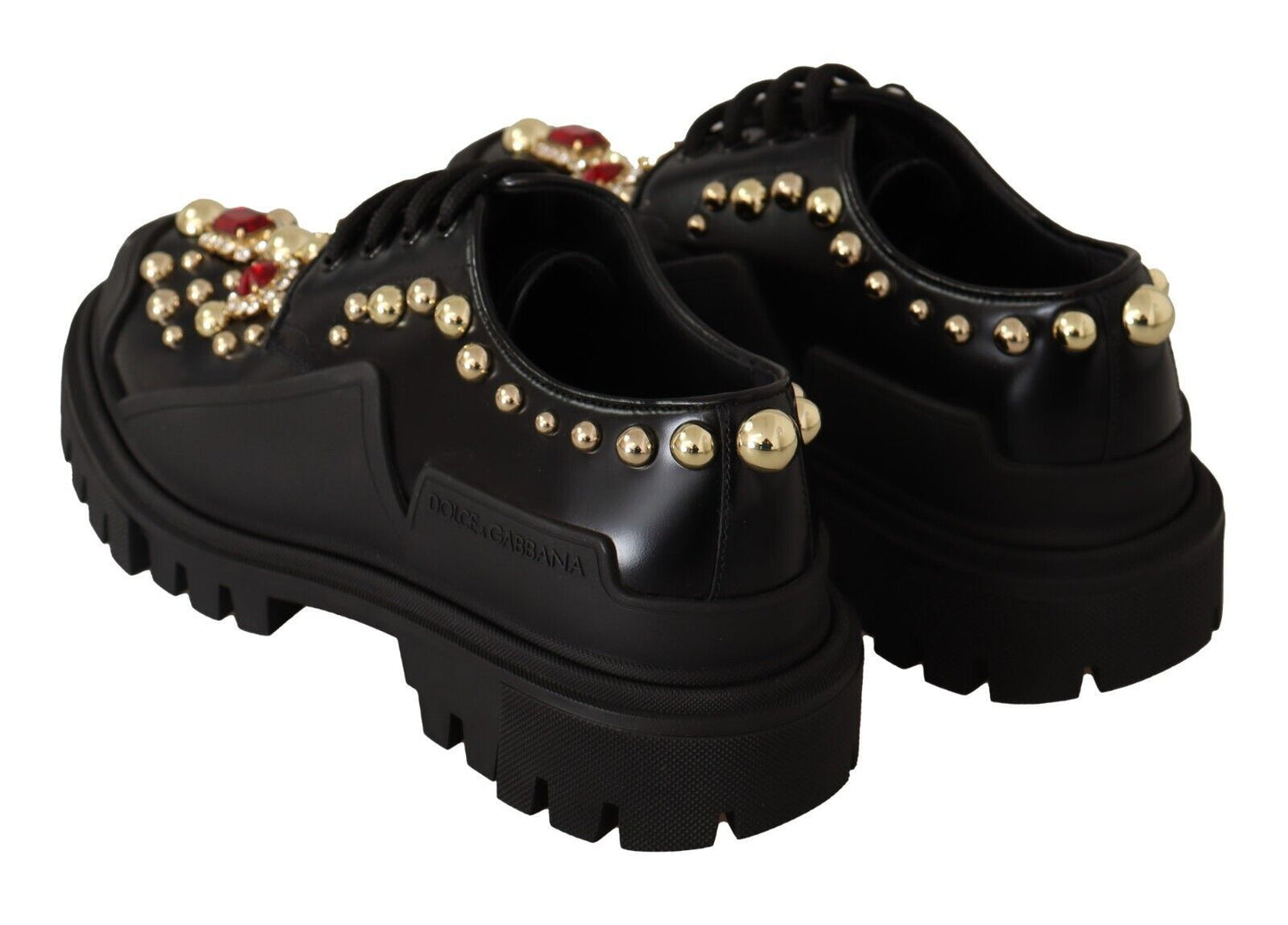 Dolce & Gabbana Elegant Crystal-Embellished Derby Shoes