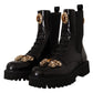 Dolce & Gabbana Crystal-Embellished Mid-Calf Combat Boots