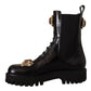 Dolce & Gabbana Crystal-Embellished Mid-Calf Combat Boots