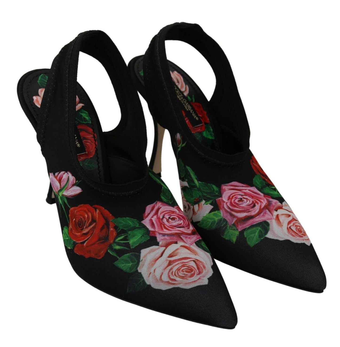 Dolce & Gabbana Elegant Floral Slingback Heels Sandals